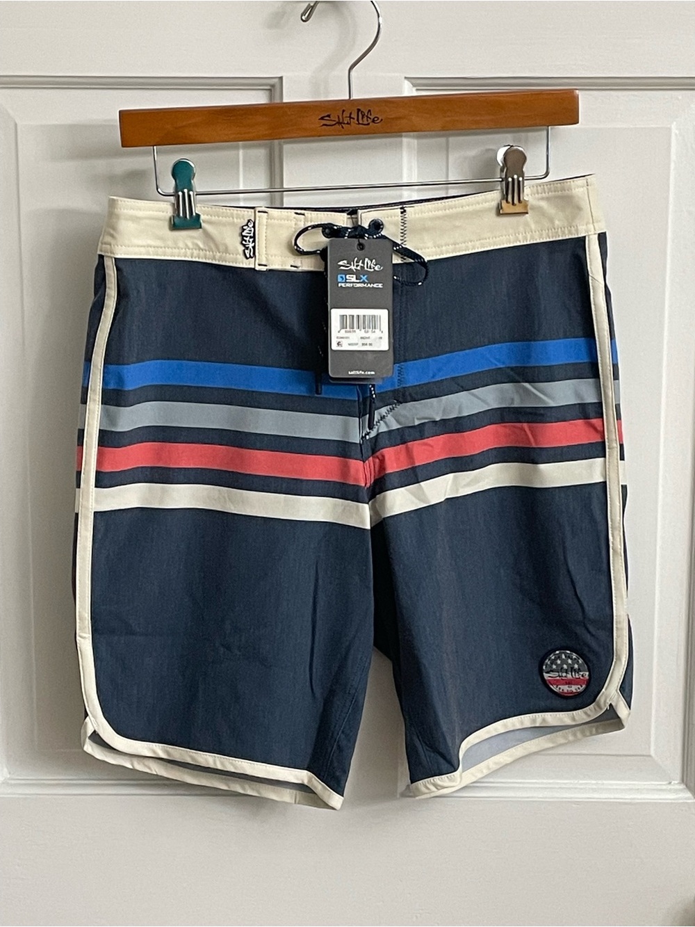 Salt Life Men’s Navy Stripe Board Shorts